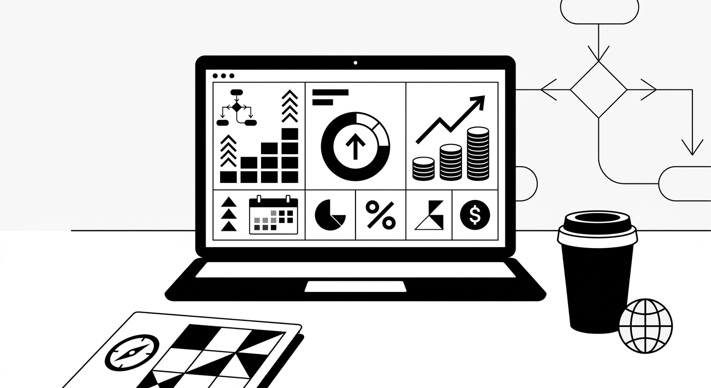 A clean, professional dashboard displayed on a laptop showing a vacation rental occupancy rate calculator with monthly bookin