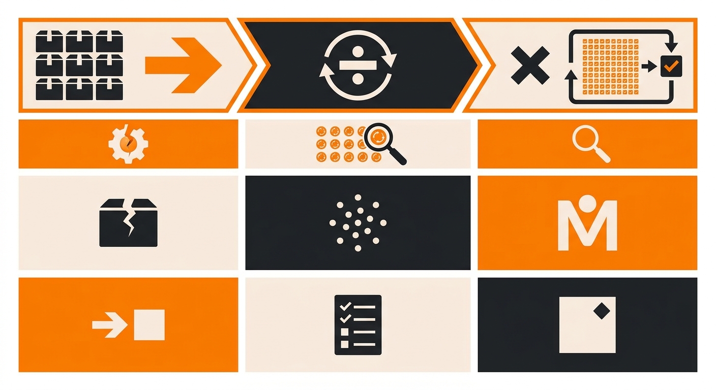 A minimalist infographic-style image featuring the formula for DPMO alongside simple icons representing units, defects, and o