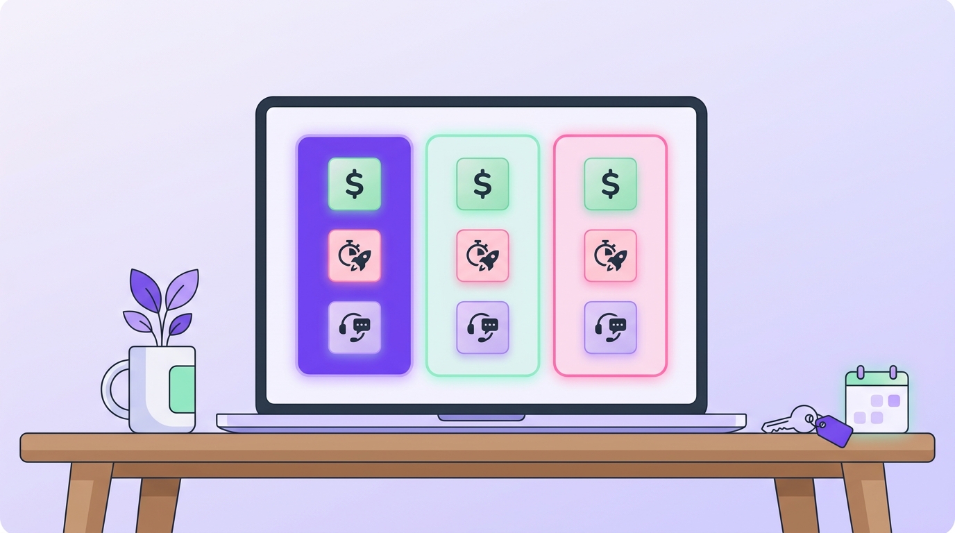 An Airbnb-style property owner reviews booking performance and guest communication tools on a laptop while seated at a dining
